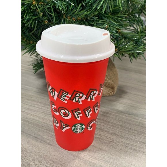 Starbucks Other - Christmas Starbucks Coffee Plastic Mug Red Reusable G4